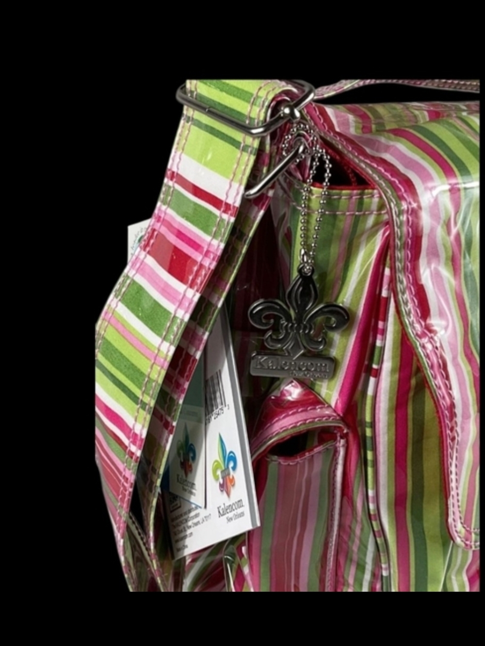 Kalencom Striped Pink & Green Baby Bag - Picture 8 of 10